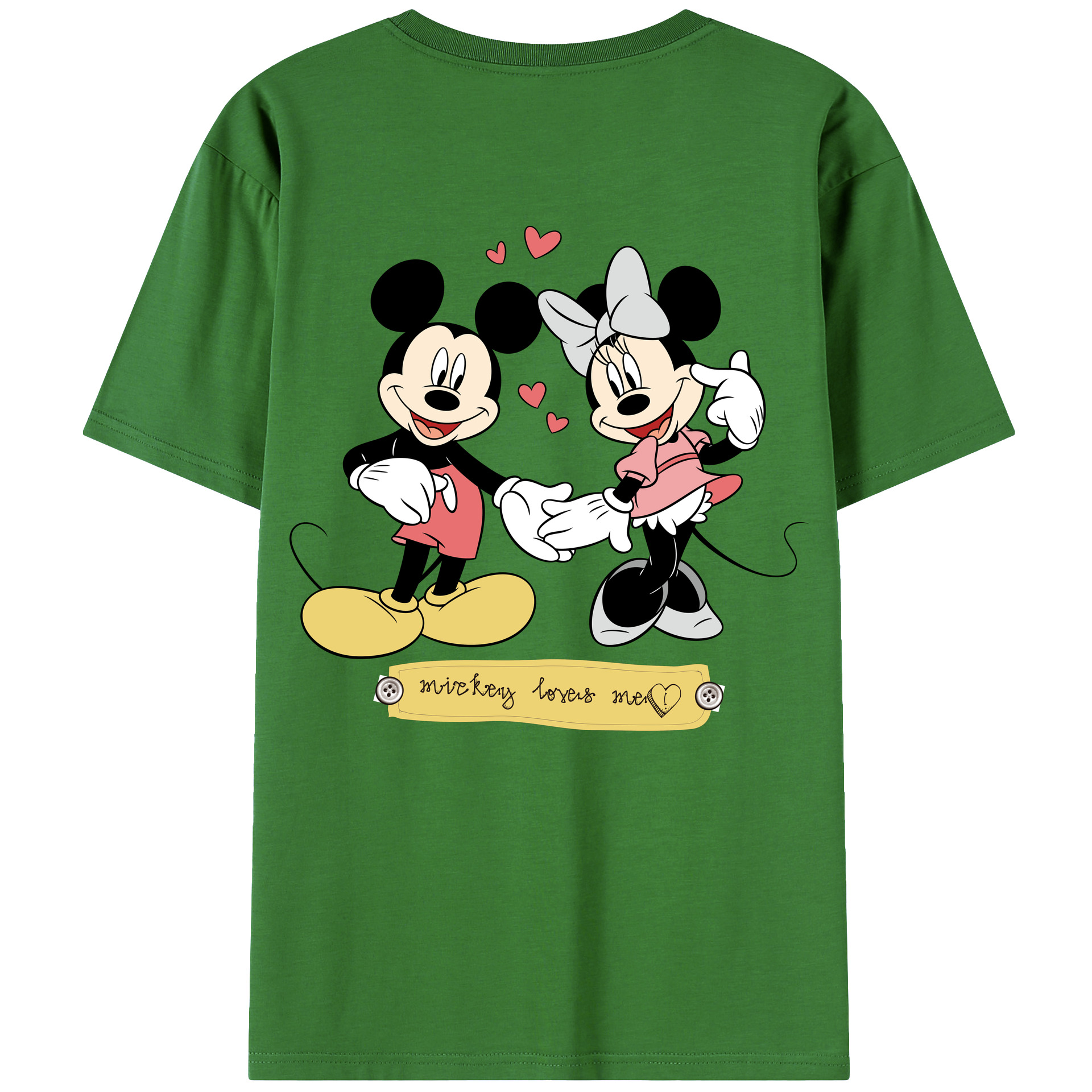 （画像用） ミッキーマウス Mickey Mouse レディース半袖Tシャツ(バックプリント)